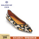 MALOVE MZ王妃鞋2025新款舒適時(shí)尚豹紋淺口尖頭平底鞋女低跟單鞋 黃豹紋 37