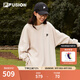 FILA FUSION斐樂潮牌情侶款套頭衛(wèi)衣秋簡約寬松針織上衣可選加絨 藊豆灰-BG M