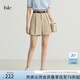 范思藍(lán)恩22FS2162通勤簡(jiǎn)約百搭寬松西裝褲夏季白色休閑高腰短褲女 卡其色 L