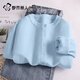 都市麗人長(cháng)袖開(kāi)衫外套女2025早秋新款女裝圓領(lǐng)純色外搭毛衣薄款針織衫上衣