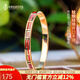 中外琺瑯美術(shù)館手鐲鈦鋼鍍金學(xué)生時(shí)尚手鐲女朋友節日生日禮物禮品情人節七夕禮物 A款紅色