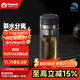 孔雀（Peacock）茶杯茶水分離杯雙層玻璃杯泡茶杯子男士辦公水杯便攜大容量 深灰色 320ml