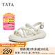 他她（TATA）白色沙灘涼鞋女軟底松糕鞋外穿百搭夏季新款WDP01BL3 米白 35