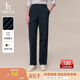 哈吉斯（HAZZYS）女裝 秋季女士文藝風(fēng)簡(jiǎn)約純色直筒休閑褲女 藏青色NV 36 (155/68A 36)