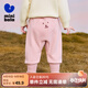 迷你巴拉【pp褲】男女童褲子加絨保暖冬新款高腰長(cháng)褲 粉紅60049 100
