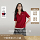 茵曼正肩純色女裝polo領(lǐng)針織短袖t恤春夏季休閑百搭上衣 酒紅色 M