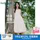 熱風(fēng)（Hotwind）【商場同款】背心花苞連衣裙2025年夏季新款拼接顯瘦無袖蛋糕長裙 04白色 L