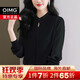 OIMG桑蠶絲長(cháng)袖上衣針織衫女2025秋季新品高級感長(cháng)袖t恤打底衫毛衣 黑色(9803款) L 110-120斤 均碼