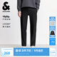 杰克·瓊斯（JACK&JONES）25年男裝秋冬褲子男直筒零壓褲加絨長褲商務(wù)休閑褲免燙易打理男褲 黑色037 四季款 34 180