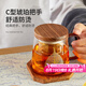 雅集一葉菩提杯泡茶杯茶水分離玻璃杯辦公室喝茶杯子個(gè)人專用杯木蓋款