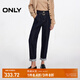 ONLY秋季加絨個性高腰錐形褲九分褲牛仔褲女|124449006 J3E 新1000牛仔洗水 M (165) 68A