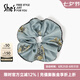 She's茜子盧梭假日藝術(shù)蝴蝶印花盤發(fā)頭繩大腸發(fā)圈馬尾發(fā)繩頭飾七夕禮物 灰藍(lán)C0