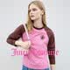 橘滋（Juicy Couture）T恤女25年秋冬新款白色休閑打底衫圓領長袖上衣 粉紅 L