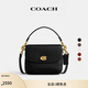 蔻馳（COACH）經典標志CASSIE19號單肩斜挎包翻蓋早秋女包 黃銅色硬件/黑色（新版）