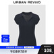 UR2025春季新款女裝簡(jiǎn)約格雷系修身短袖針織衫UWM950031