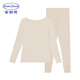 安莉芳茉莉多酚暖膚衣肌底衣新款秋衣秋褲女套裝 膚色SKN L