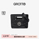 GROTTO個(gè)樂(lè )經(jīng)典CARRY托特包大容量通勤植鞣褶皺綿羊皮手提單肩包禮物 經(jīng)典黑銀標S