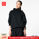 優(yōu)衣庫女裝防風(fēng)拉鏈連帽外套/內里搖粒絨戶(hù)外防水472150 09 黑色 M /160/84A