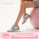 哈森德訓鞋女2025春季秀氣小巧時尚休閑運動小白鞋HCS250303 銀色 復合材料/灰色豬剖層革 37 (235mm)
