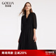 歌莉婭粉色法式連衣裙大牌氣質(zhì)女裝顯瘦時(shí)尚a字茶歇裙子1A8C4K1Y0 00B黑色 XL (170)