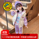 G.DUCKKIDS小黃鴨童裝女童套裝秋冬季兒童棉馬甲冬裝衣服 三件套-紫色 110 尺碼4~5歲【100-110cm】cm