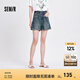 Semir[商場同款]森馬牛仔褲女時(shí)尚潮流做舊2024夏新款涼感寬松翻邊短褲 牛仔藍(lán)灰88401-涼感 165/70A/L