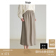 旅途原品（ltyp）真絲半身裙黑標(biāo)系列可水洗干絲Clean Fit風(fēng)休閑純色A半裙 巴黎灰-可水洗干絲 L -XL