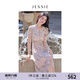 JESSIE【博主同款x花影】法式氣質(zhì)連衣裙夏季優(yōu)雅精致修身碎花裙 花色 L