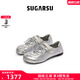 SugarSu 25年春季新款貝殼頭芭蕾舞真皮休閑瑪麗珍運(yùn)動(dòng)單鞋女 千禧銀色 38