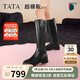 他她盧昱曉超模靴騎士靴大筒圍顯瘦秋冬7TGA1DG4 黑色 38