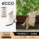 愛步（ECCO）靴子女 百搭圓頭高跟切爾西女靴牛皮靴 雕塑222683 石灰色22268301378 37