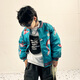 大嘴猴（paul frank）童裝兒童棉服2025冬季新款連帽加厚青少年保暖時(shí)尚夾棉男女童外套 071B湖藍 120