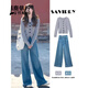 鹿依檸休閑褲套裝女2025秋冬新款女裝韓版時(shí)尚百搭氣質(zhì)復古顯瘦牛仔褲子 灰色毛衣+牛仔褲子 M