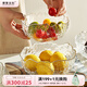 摩登主婦韓版ins風透明玻璃碗家用餐具套裝水果甜品沙拉盤金邊碗 透明描金沙拉碗3件套（大中?。? title=