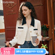 Olrain歐芮兒小香風(fēng)短外套女春裝新款寬松時(shí)尚名媛風(fēng)撞色上衣 米杏色 L