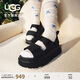 UGG夏季女士厚底露趾炫金魔術貼休閑涼鞋1152685BLK|黑色 37