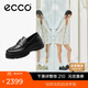 愛(ài)步（ECCO）樂(lè )福鞋 時(shí)尚厚底增高休閑皮鞋女 蹤跡30女鞋系列220723 黑色 38