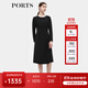 PORTS寶姿秋季女裝新款簡(jiǎn)約黑色收腰連衣裙ALD9D013PWB006 黑色 L (8)