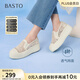 百思圖2025夏季新款復古網(wǎng)紗漁夫鞋厚底一腳蹬女單鞋B7809BA5 米色 38