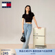 TOMMY JEANS【甜美辣妹風(fēng)】25夏季女裝美式復(fù)古學(xué)院修身顯瘦正肩短袖上衣T恤 【凈色字母】-黑色BDS S
