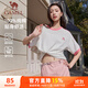 駱駝（CAMEL）夏日純棉T神男女寬松圓領(lǐng)短袖上衣T恤 C35BAXLN056A 櫻桃粉 L