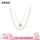 Arsis純真年代花蕊吊墜項(xiàng)鏈女時(shí)尚百搭飾品珍珠項(xiàng)鏈女送女友禮物 肌理花蕊吊墜疊鏈 金色