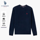 U.S. POLO ASSN.商場(chǎng)同款長(cháng)袖T恤男輕商務(wù)親膚高彈衛衣寬松休閑打底衫 藏藍色 2XL