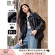 香影復古機車(chē)皮衣女夾克2025秋季新款翻領(lǐng)寬松甜酷美拉德開(kāi)衫外套 黑色 M