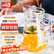 青蘋果家用涼水壺玻璃冷水壺飲料壺茶水壺水杯高顏值玻璃茶杯1.3L