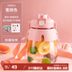 泰福高（TAFUCO）tritan大容量夏季網(wǎng)紅大肚杯學(xué)生塑料杯女生雙飲杯1L蜜桃粉T2850
