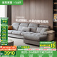 全友家居現代奶油風(fēng)客廳直排布藝沙發(fā)大戶(hù)型轉角貴妃沙發(fā)家具國家補貼 淺灰色|貓抓絨|3.53m沙發(fā)|左妃位 頭枕扶手可調+羽絨&乳膠顆粒填充