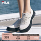 FILA 斐樂官方楊冪同款女鞋摩登帆布鞋水母鞋休閑鞋子 豆腐白-TA 37.5