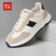 紅豆秋季新款輕便休閑板鞋男德訓阿甘運動(dòng)鞋男款潮流輕奢透氣增高鞋子 米色 40