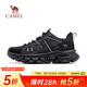 駱駝（CAMEL）新款女士休閑鞋輕便軟底簡約舒適戶外徒步鞋 G24S342016黑色 (女款) 37